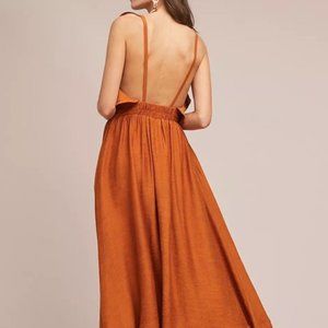 Anthropologie Gold Sunset Maxi Dress